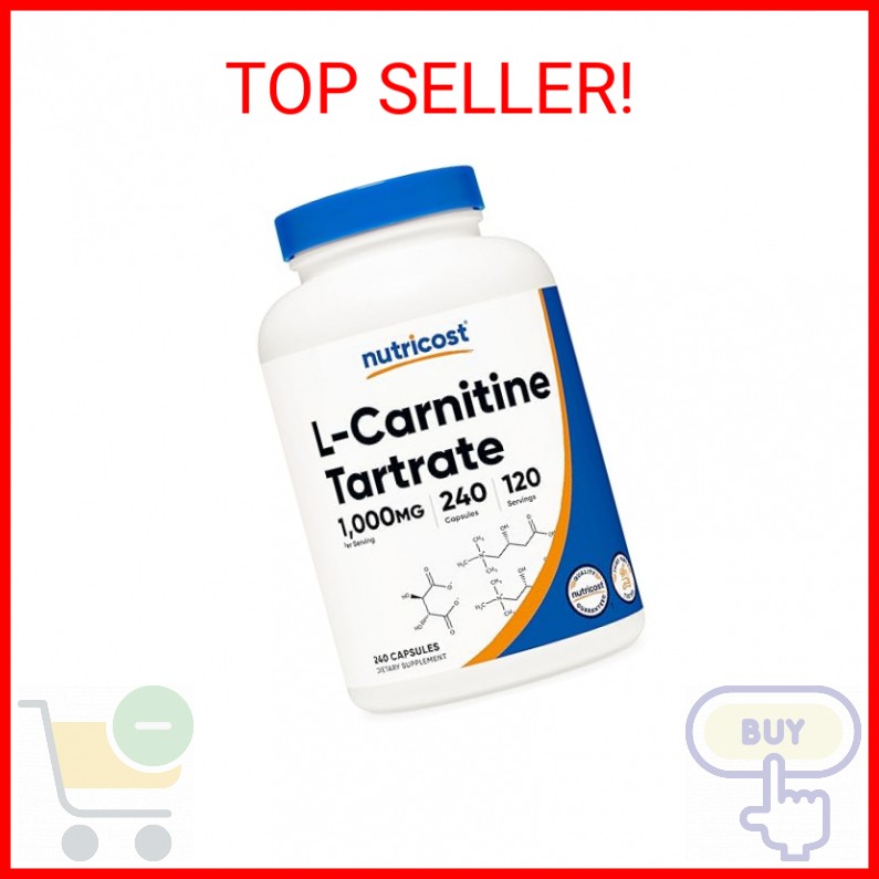 Nutricost L-Carnitine Tartrate 1,000mg, 240 Capsules – 500mg Per Capsule, 120 Se