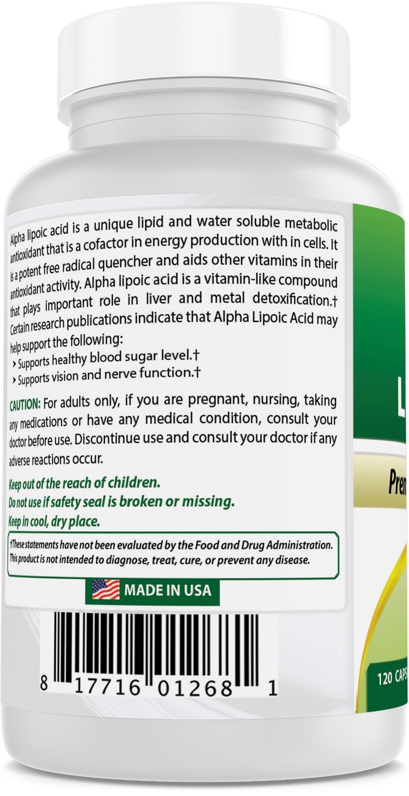 Best Naturals alpha lipoic acid 600 mg 120 Count – Powerful Antioxidant