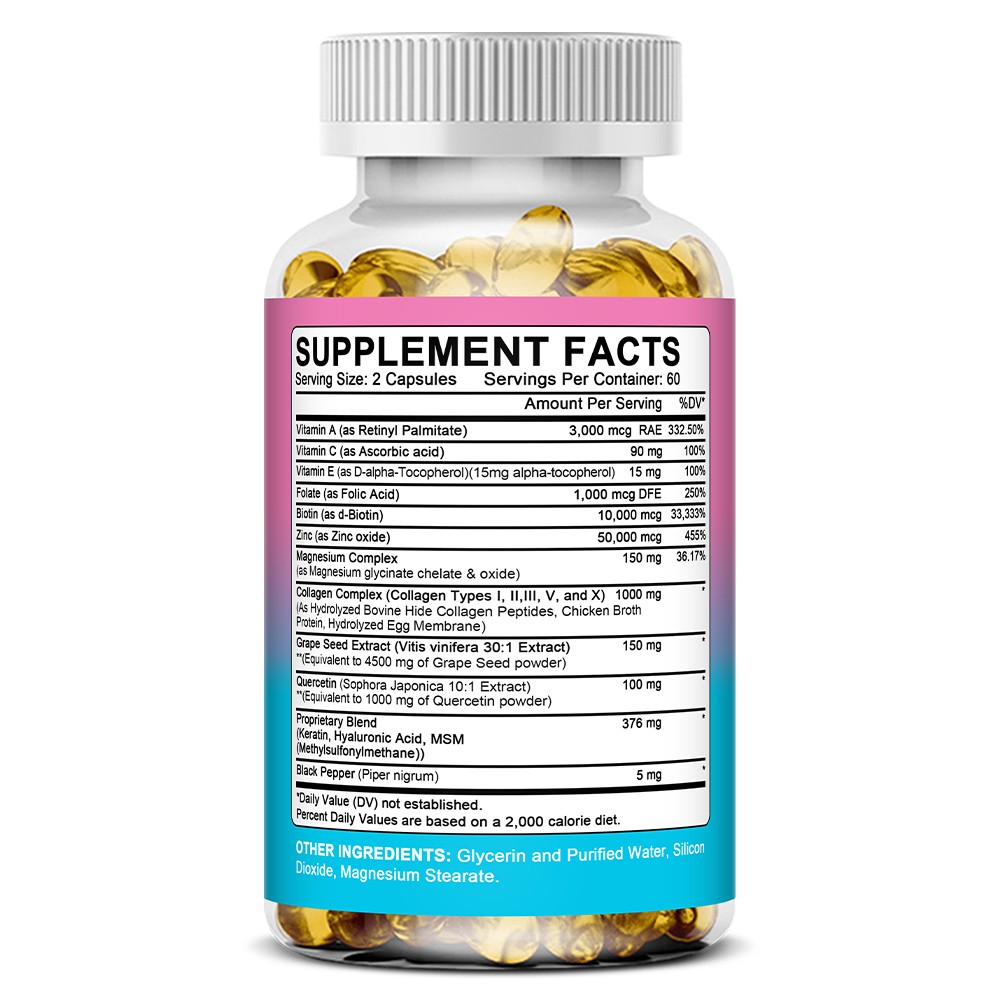Collagen Supplements Balance Skin Nail Hair Joint Health Vitamins 30-120 Softgel