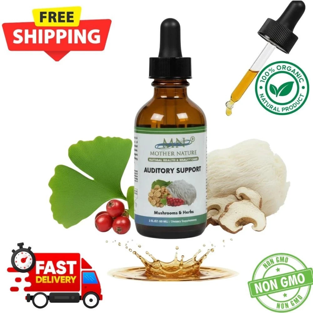 Organic Ear Health Supplement for Auditory Support Lion’s Mane Ginkgo Astragalus