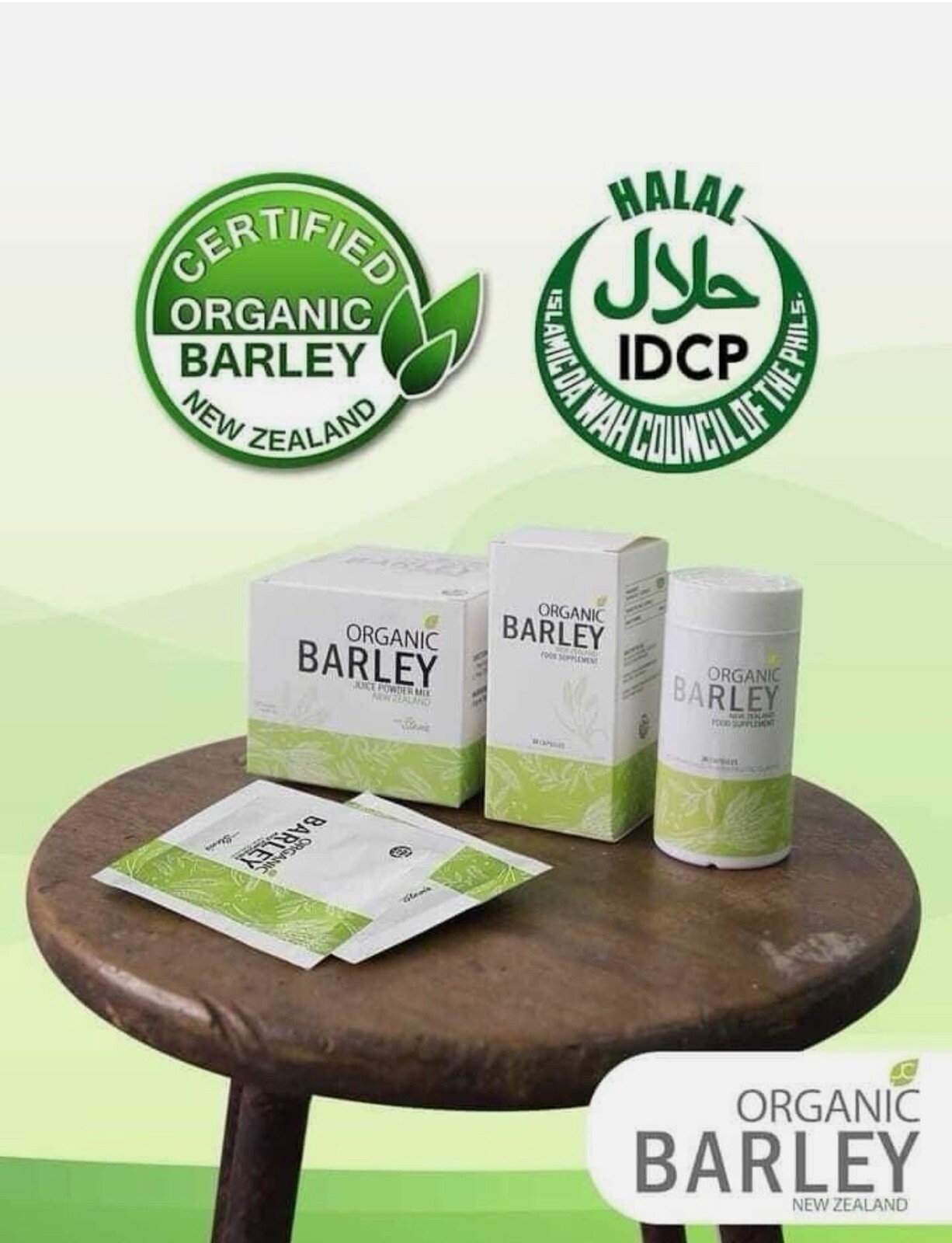 Bundled JC Organic barley Powder juice and JC Organic barley Capsules