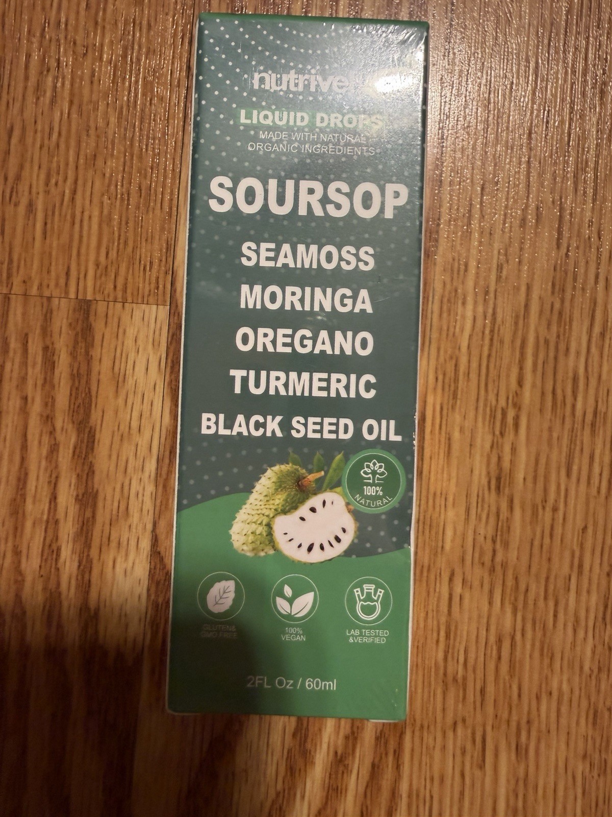 nutrivee Soursop Seamoss Moringa Oregano Black Seed Oil Liquid Drops 2 fl oz