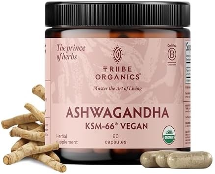 Vegan Ashwagandha KSM 66 Root Powder 600mg 60 Capsules Focus Mood