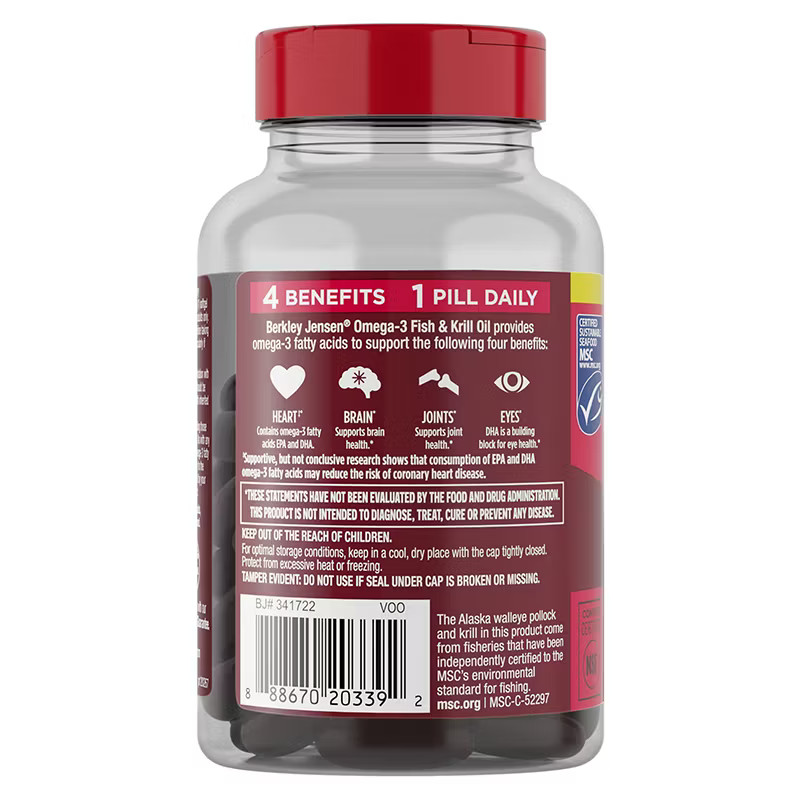 Omega 3 Fish + Krill Oil Softgels 90 Count 900mg EXP-08/27