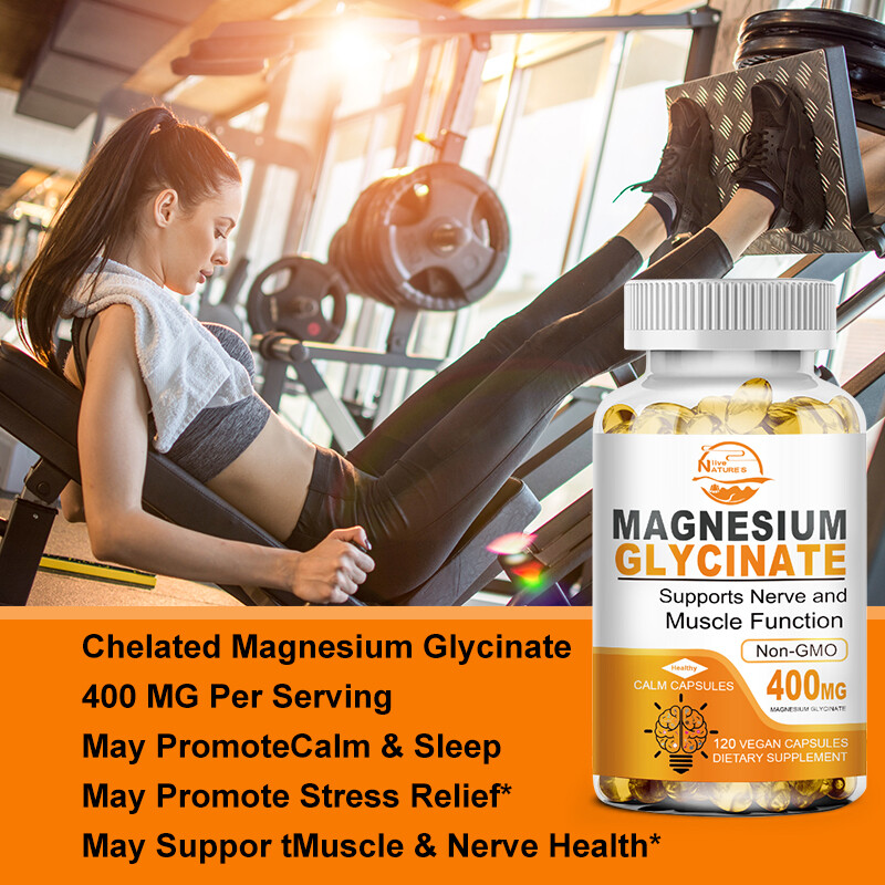 Magnesium Capsules High Absorption Natural Magnesium Glycinate Supplement