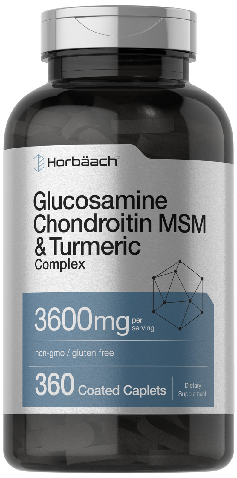 Glucosamine Chondroitin Turmeric MSM | 3600 mg | 360 Caplets | by Horbaach