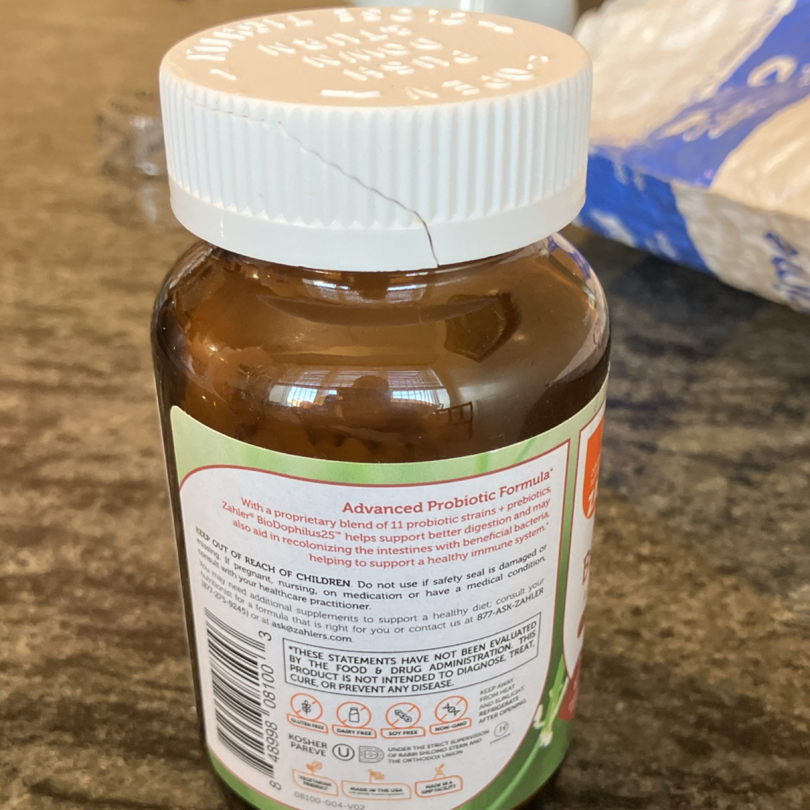 Zahler BioDophilus25 Advanced 25b Probiotic Digestive Health Kosher 120 Capsules