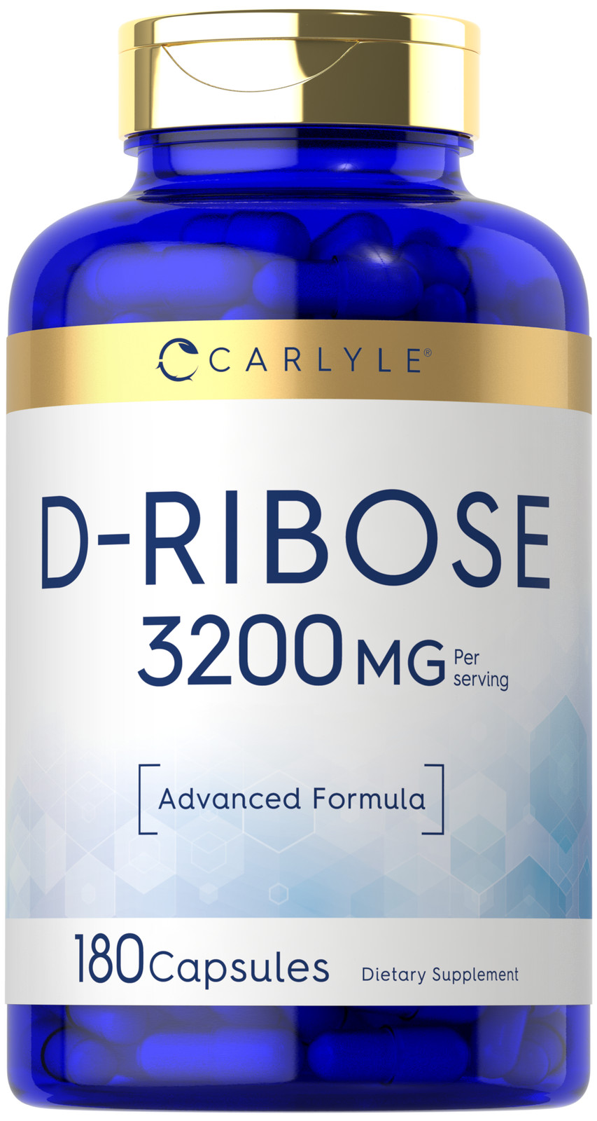 D-Ribose Capsules 3200mg | 180 Count | Vegetarian, Non-GMO | by Carlyle