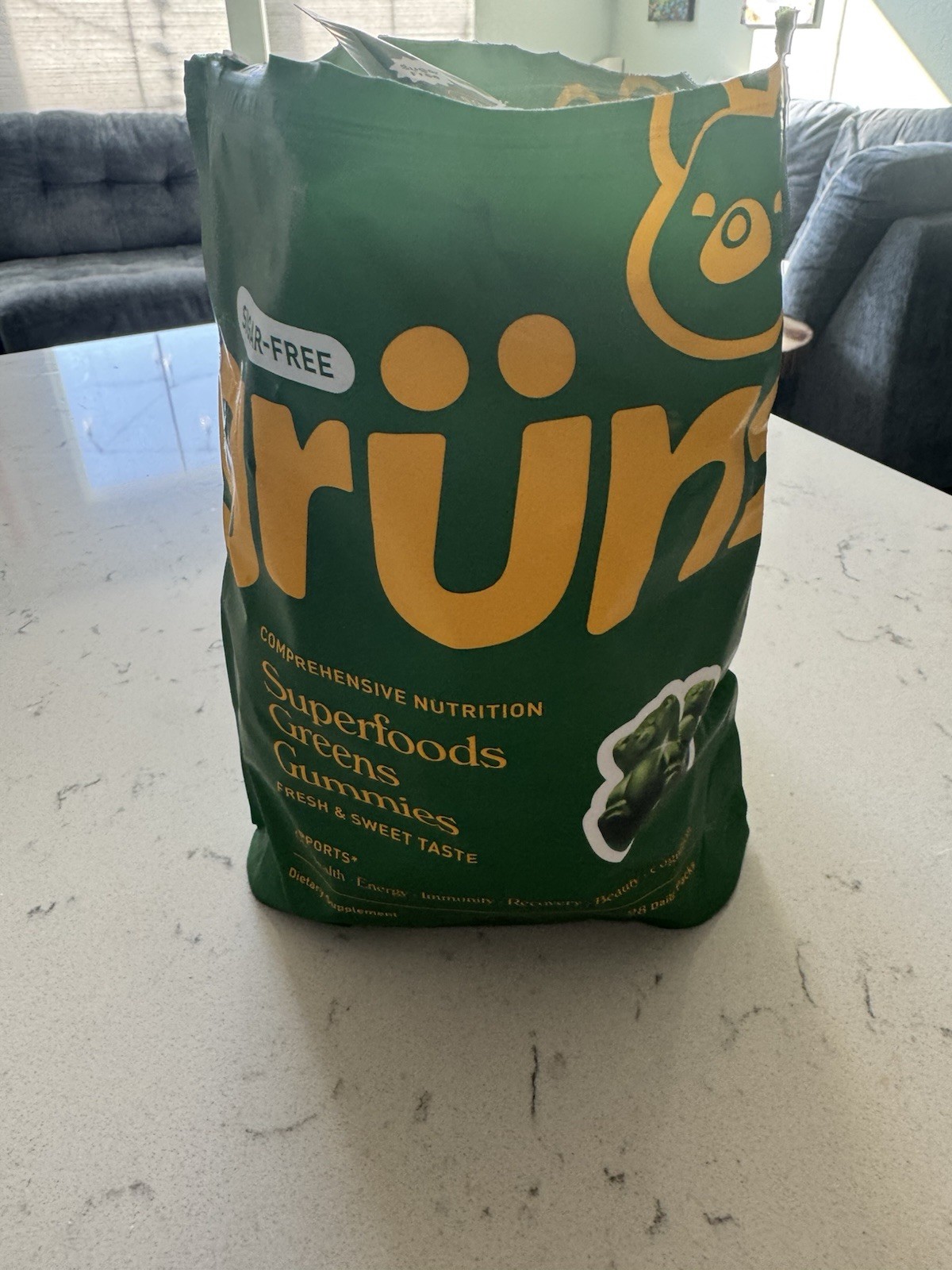 grüns Superfoods Greens Gummies Sugar-Free Vegan 20 Count Exp 08/2027
