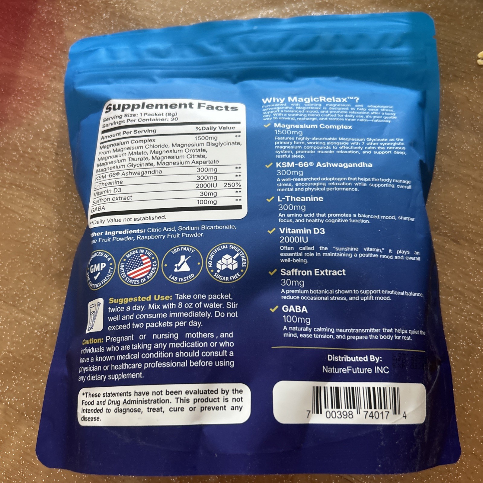 yesnap MagicRelax 8-in-1 Magnesium Powder Raspberry Lemonade 30 06/2026