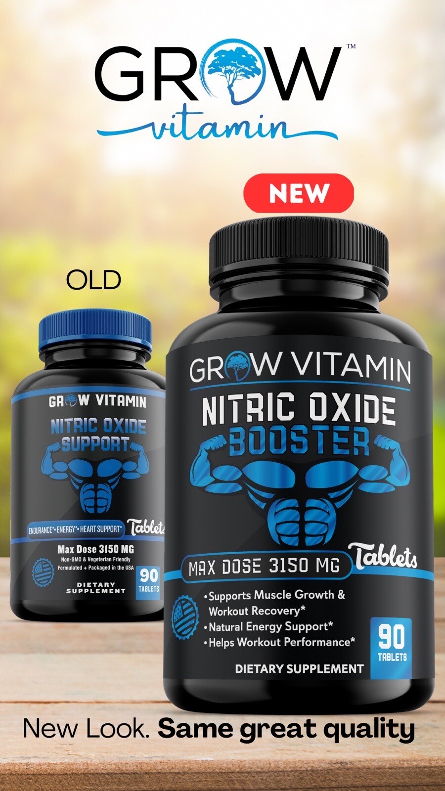 Grow Vitamin GF-9, 90 Tablets Human growth hormone, Testosterone booster,