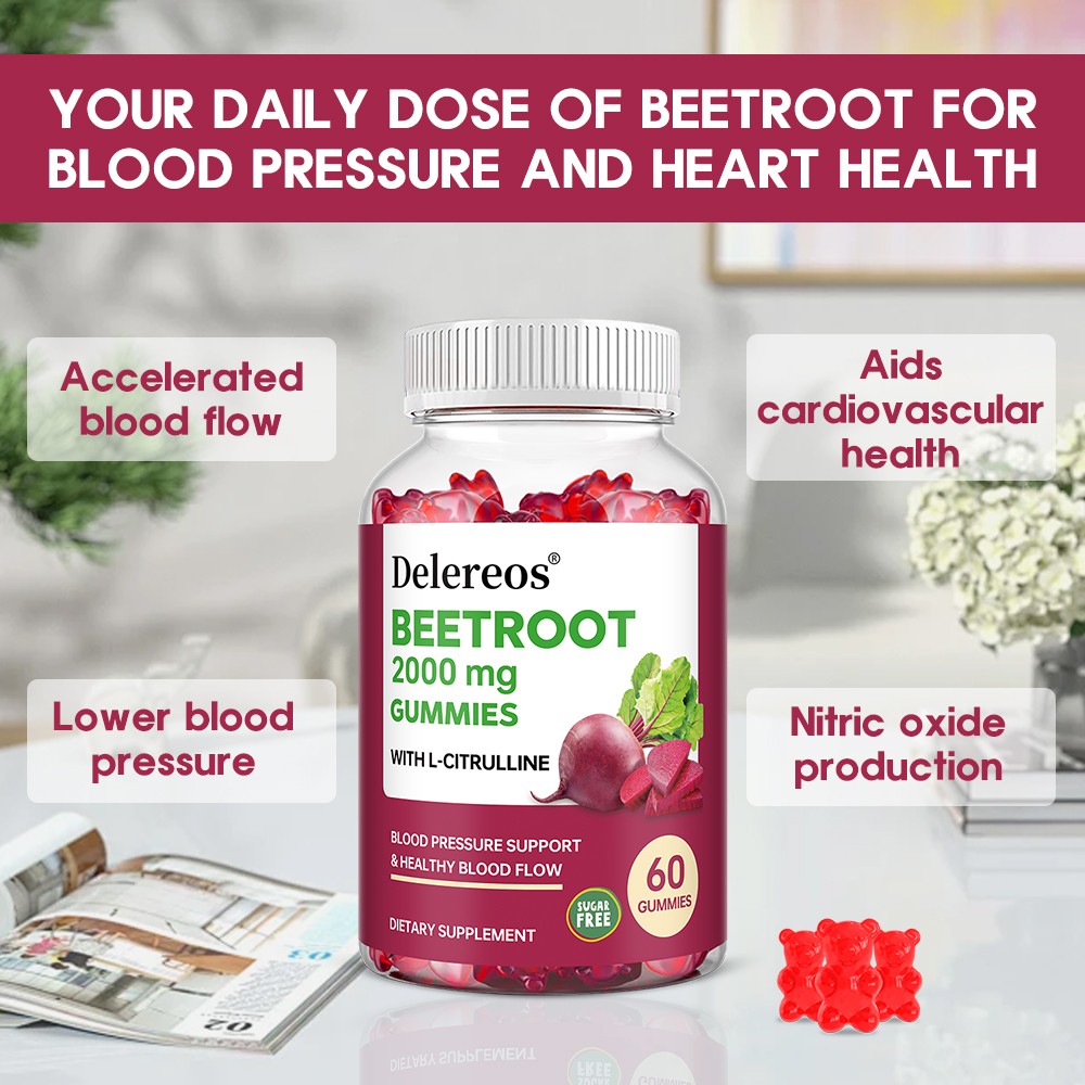 Beetroot Circulation Superfood Blood Pressure Support Non Gmo 60 Gummies