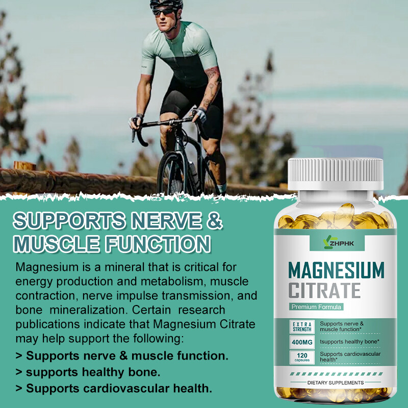 120pcs Magnesium Citrate- Brain & Nervous System,Healthy Bone Dietary Supplement