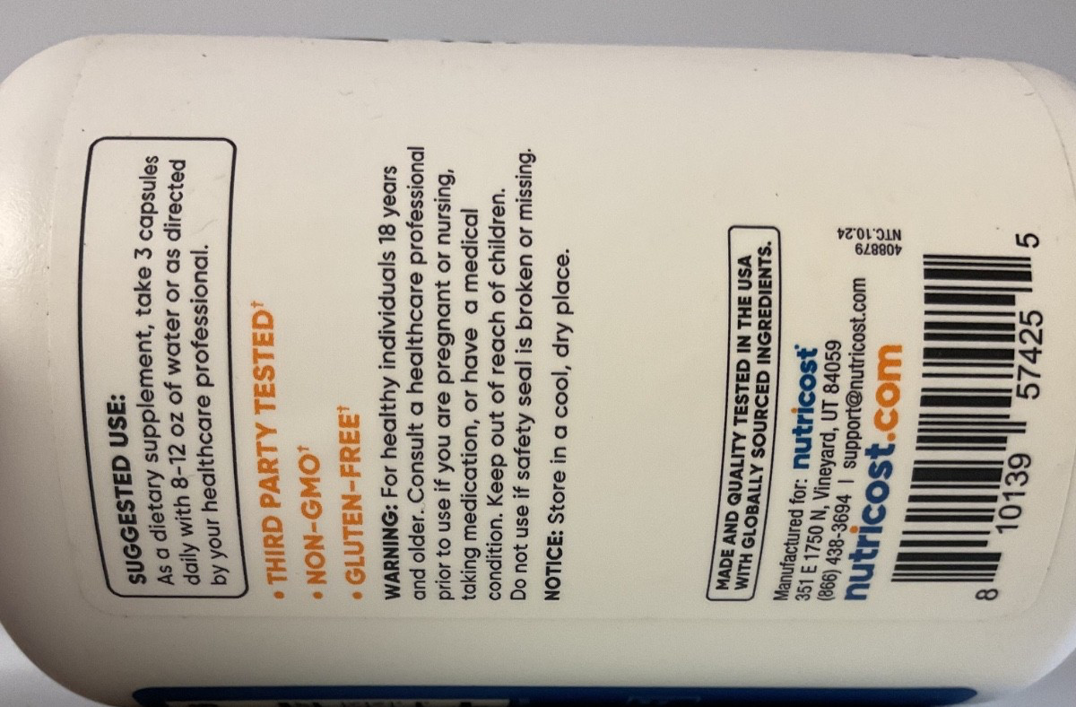 Nutricost Apple Pectin Capsules 2,100mg Per Serving – 180 capsules – 60 Servings