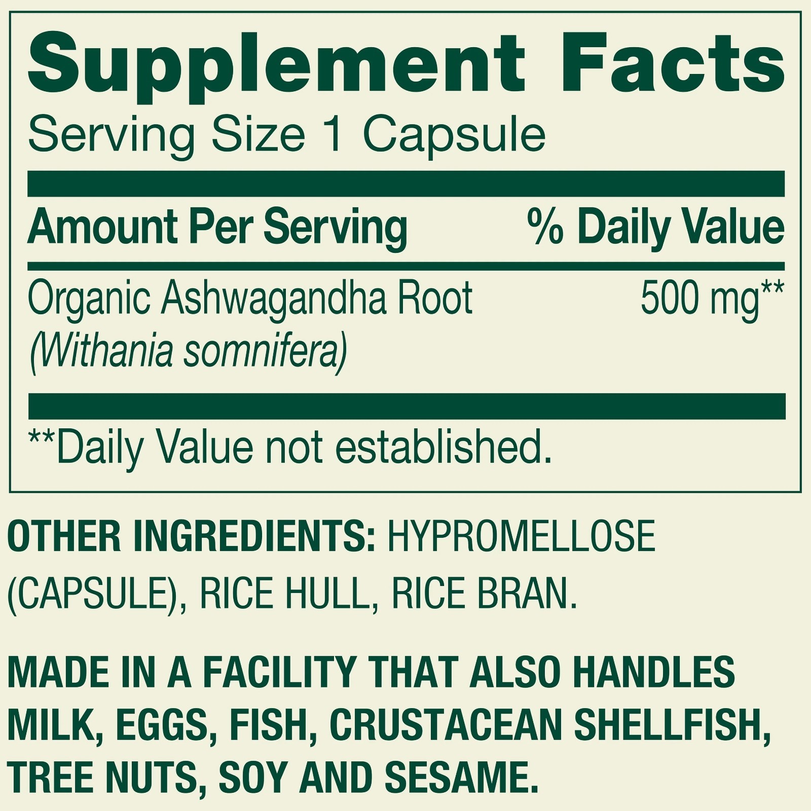 Spring Valley Ashwagandha Root Powder General Wellness Dietary Supplement Vegeta