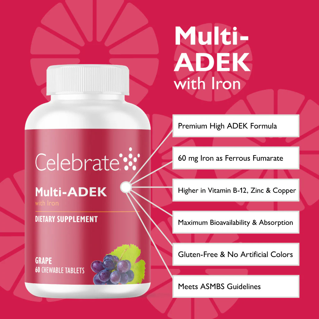 Celebrate Vitamins – Multi-ADEK Chewable Multivitamin with Iron, Grape