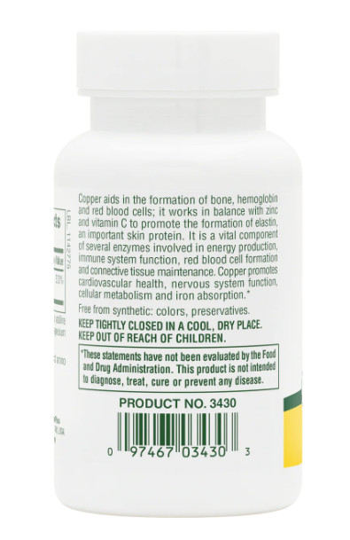 Nature’s Plus 3mg Copper 90 Count/90 Servings