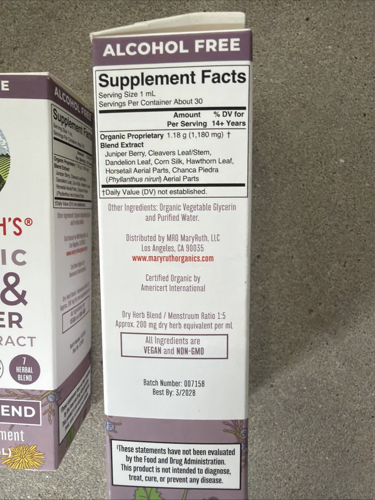 3 MaryRuth’s Kidney Bladder Herbal Blend Organic Alcohol Free Vegan 1oz exp 3/28