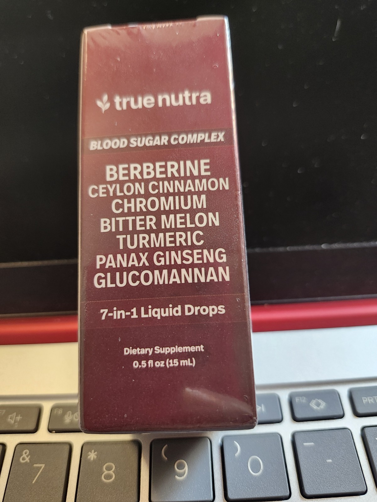 True Nutra Blood Sugar Complex Liquid Drops Berberine Cinnamon 0.5 fl oz Non-GMO