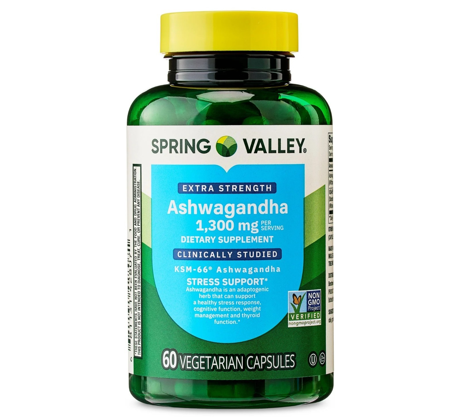 Spring Valley Extra Strength KSM-66 Ashwagandha 1,300mg 60 Vegetarian Capsules