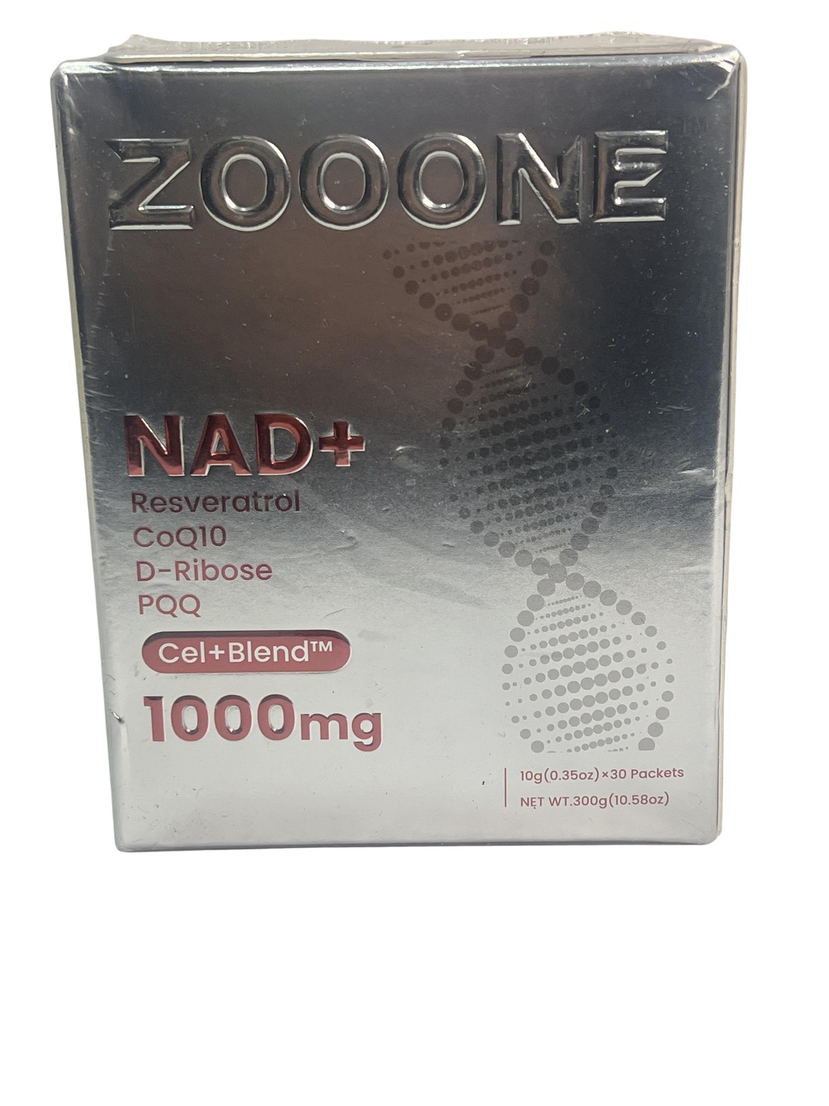 ZOOONE NAD+ Cel+Blend 1000mg 30 Liquid Packets Resveratrol New Sealed Supplement