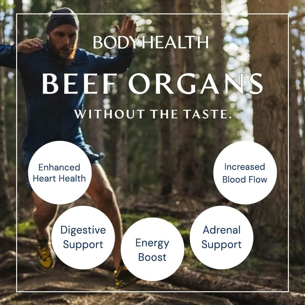 150 Caps x BodyHealth Organ+ Grass-Fed Beef Organ Supplement Liver Heart Kidney