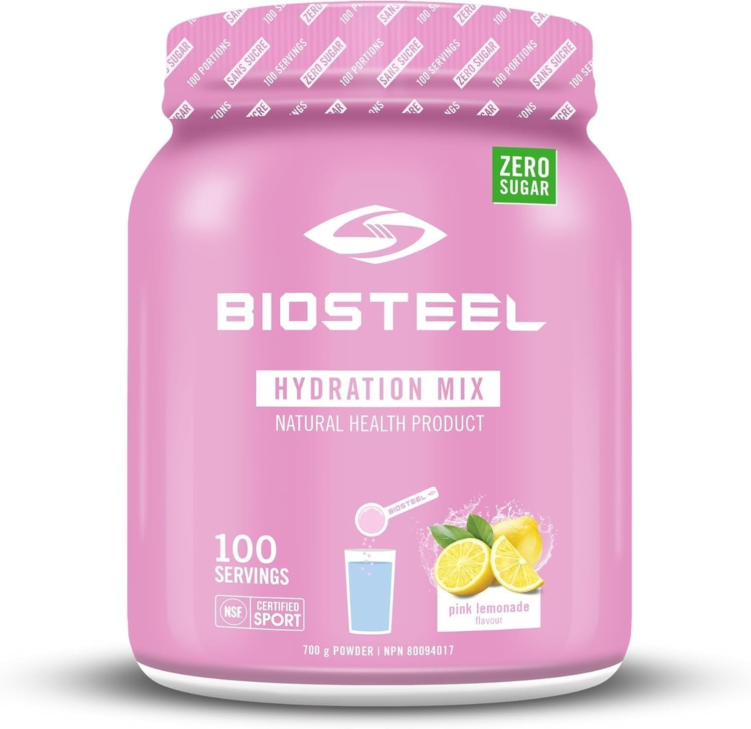 Biosteel Hydration Mix Zero Sugar Pink Lemonade Flavor Retain Fluids 700g NEW