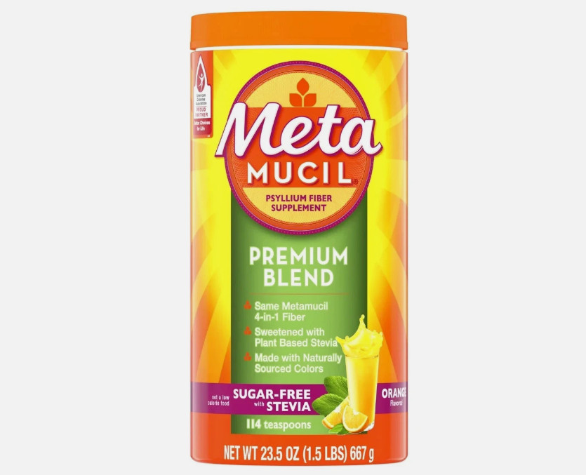 Metamucil Premium Blend Sugar-Free with Stevia – Orange 🍊 114 tsp