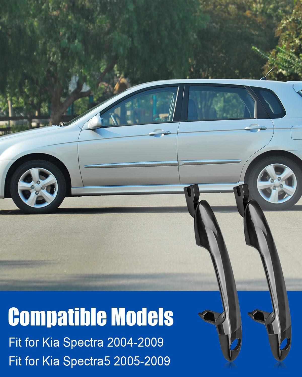 4Pcs Interior and Exterior outside Outer Door Handles Fit for Kia Spectra Spectr