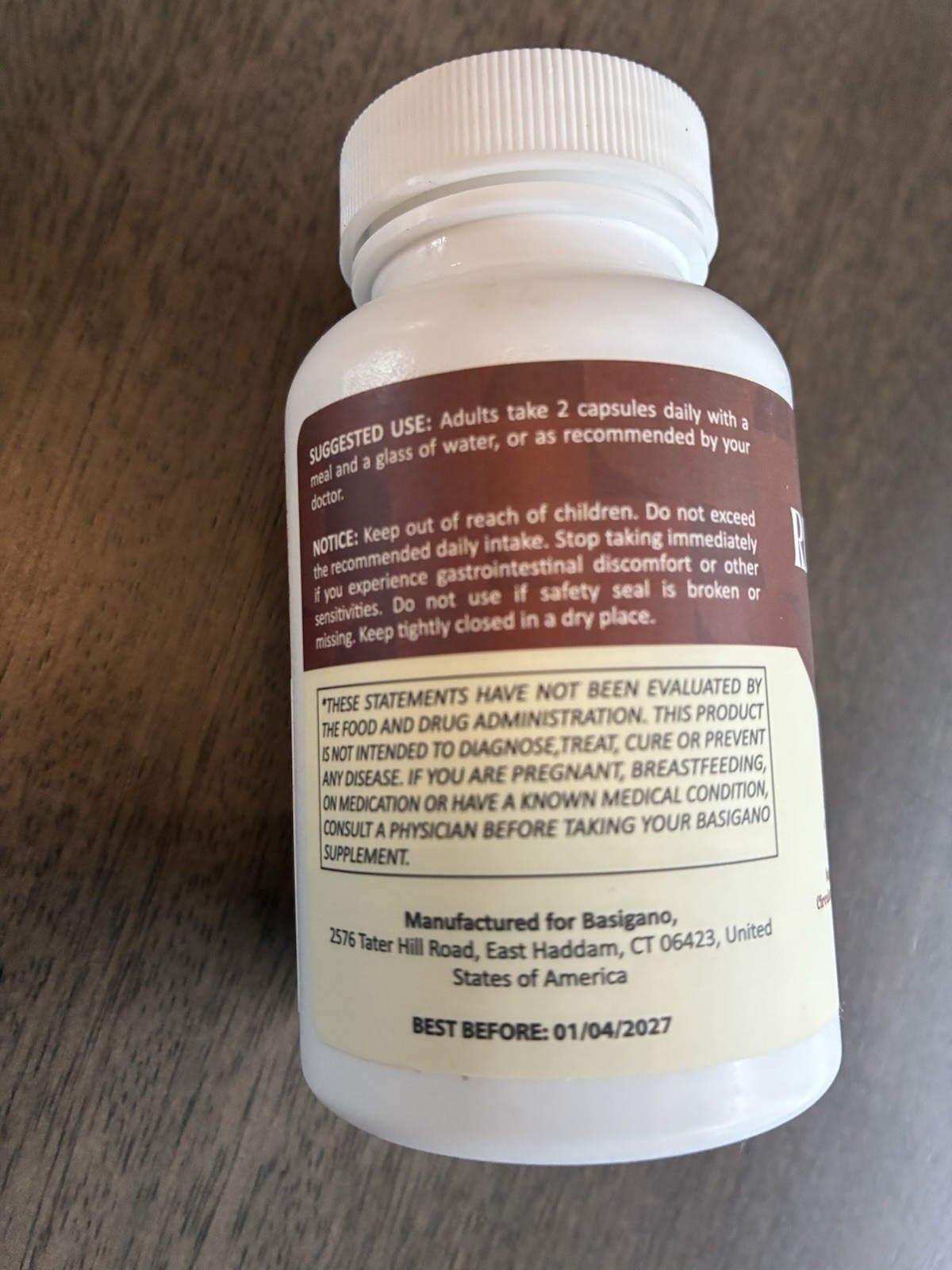Basigano Red Vine Leaf & Horse Chestnut Extract 1500mg Capsules, 60 Count