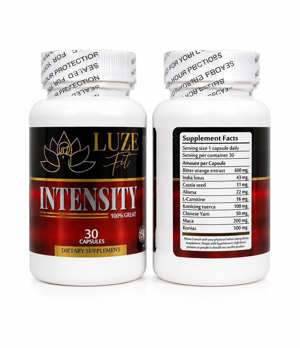 LUZE Fit Intensity & Tummy Tuck Intense Detox Dietary Supplement Bundle 30caps