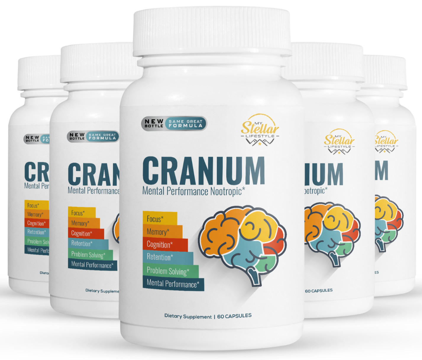5 Pack Cranium, supports memory, focus & cognitive function-60 Capsules x5