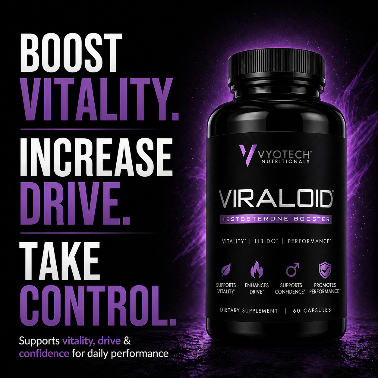 Natural Testosterone Booster Build Muscle Increase Strength Viraloid by Vyotech