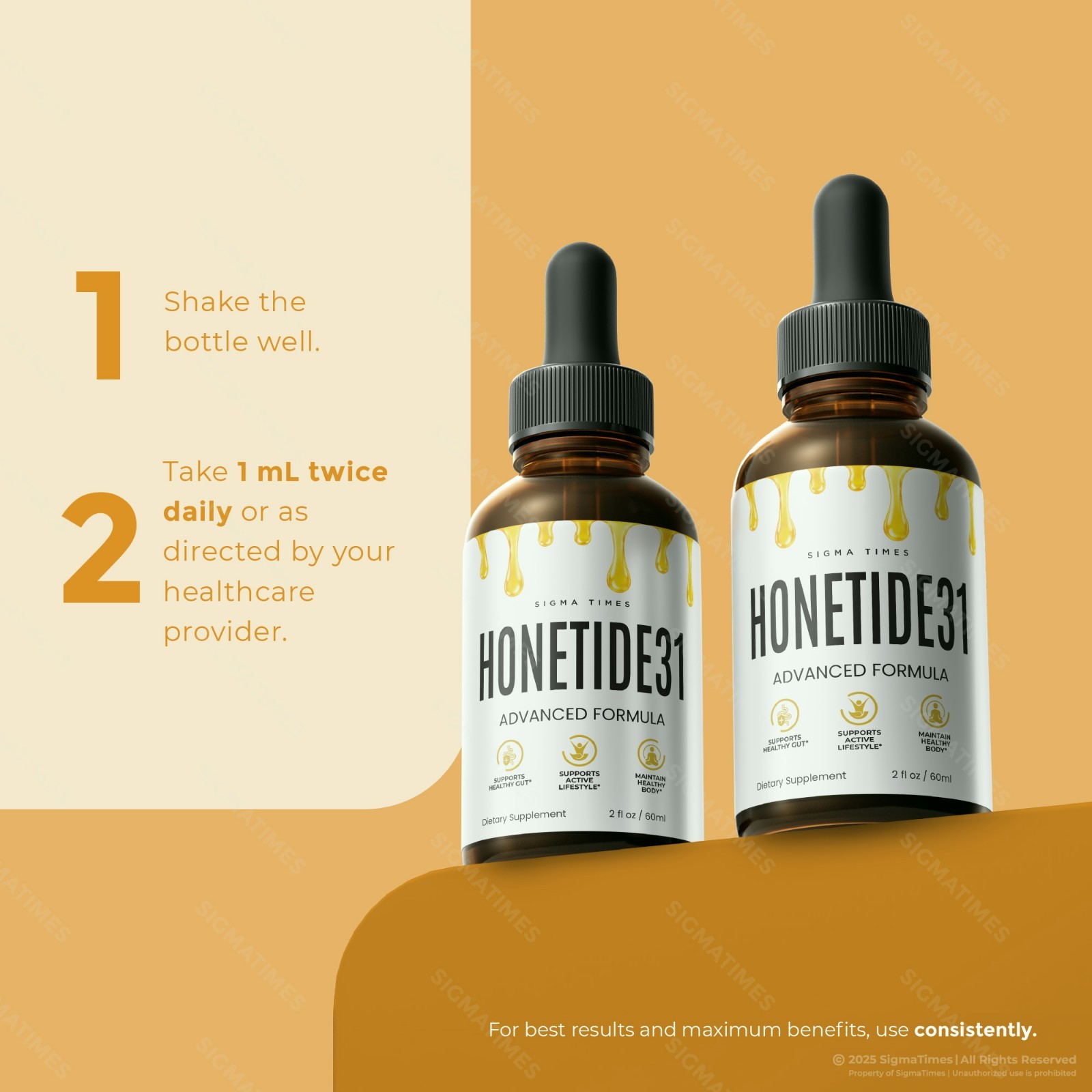 Honetide31 Drops, Liquid Supplement for Metabolism & Weight Loss (30 serving)