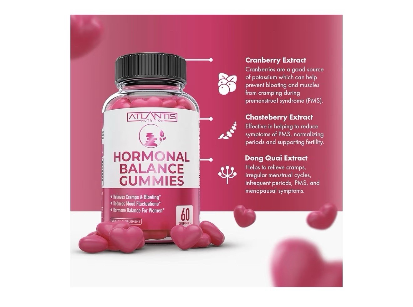 Atlantis Nutrition Hormonal Balance 60 Gummies Exp 07/2027 (T-55)