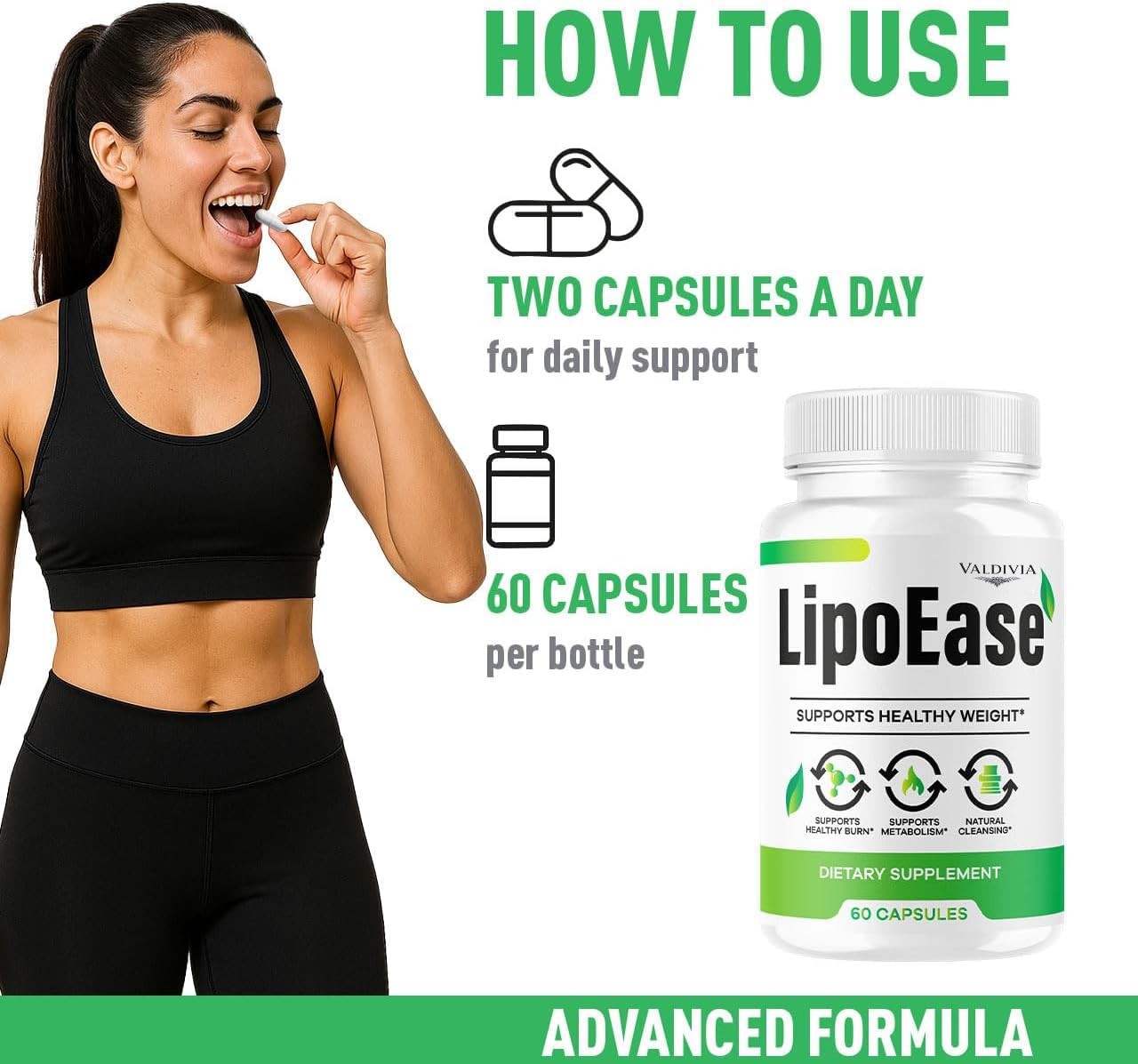 LipoEase Weight Loss Fat Burner Supplement Capsules Metabolism 1 Pack 60Ct