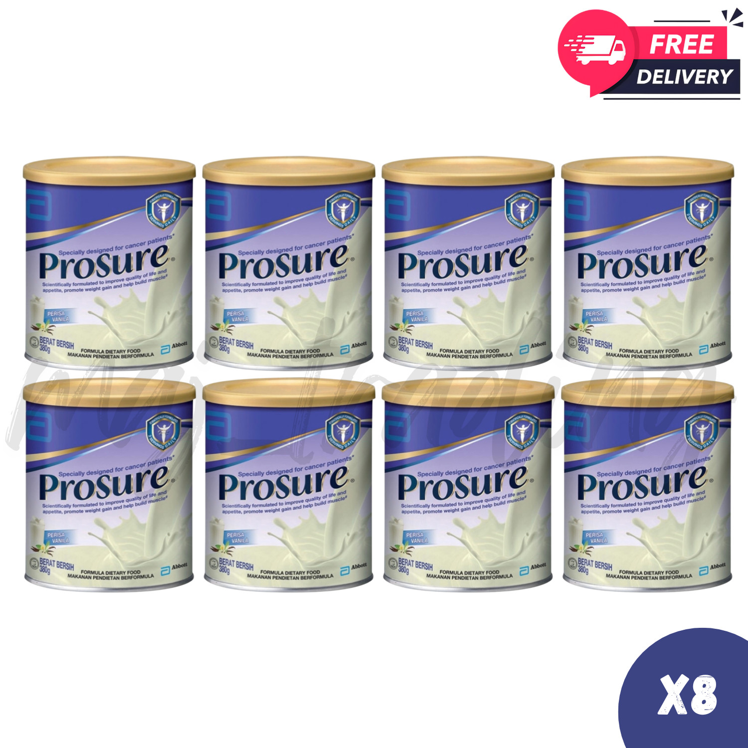 8x Abbott Pro sure Milk (High Protein, Prebiotic & EPA) 380g Free DHL Express