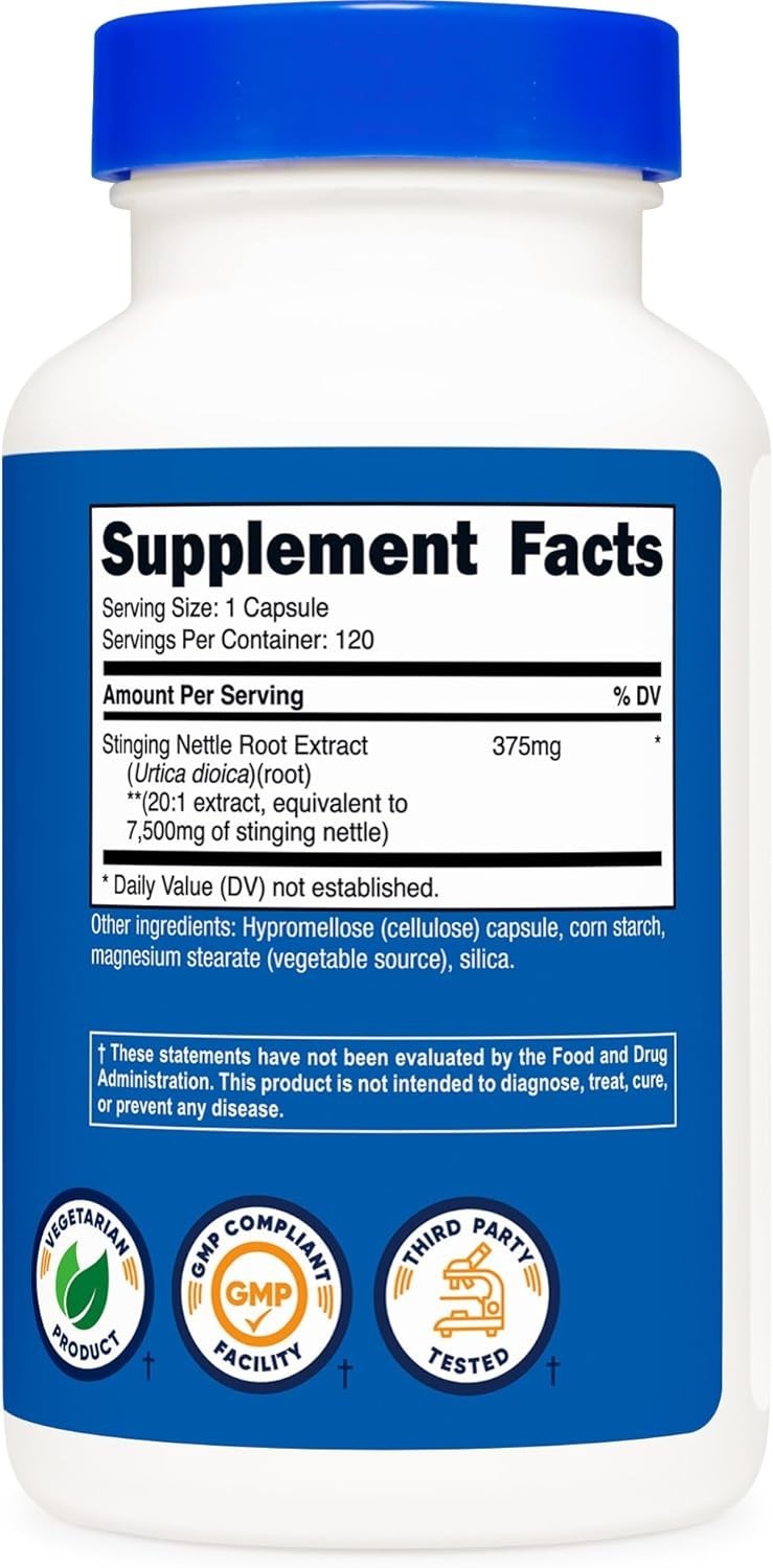 Extracto De Hoja De Ortiga 7500 Mg | 120 Capsulas | Sin Ogm Y Gluten Gratis