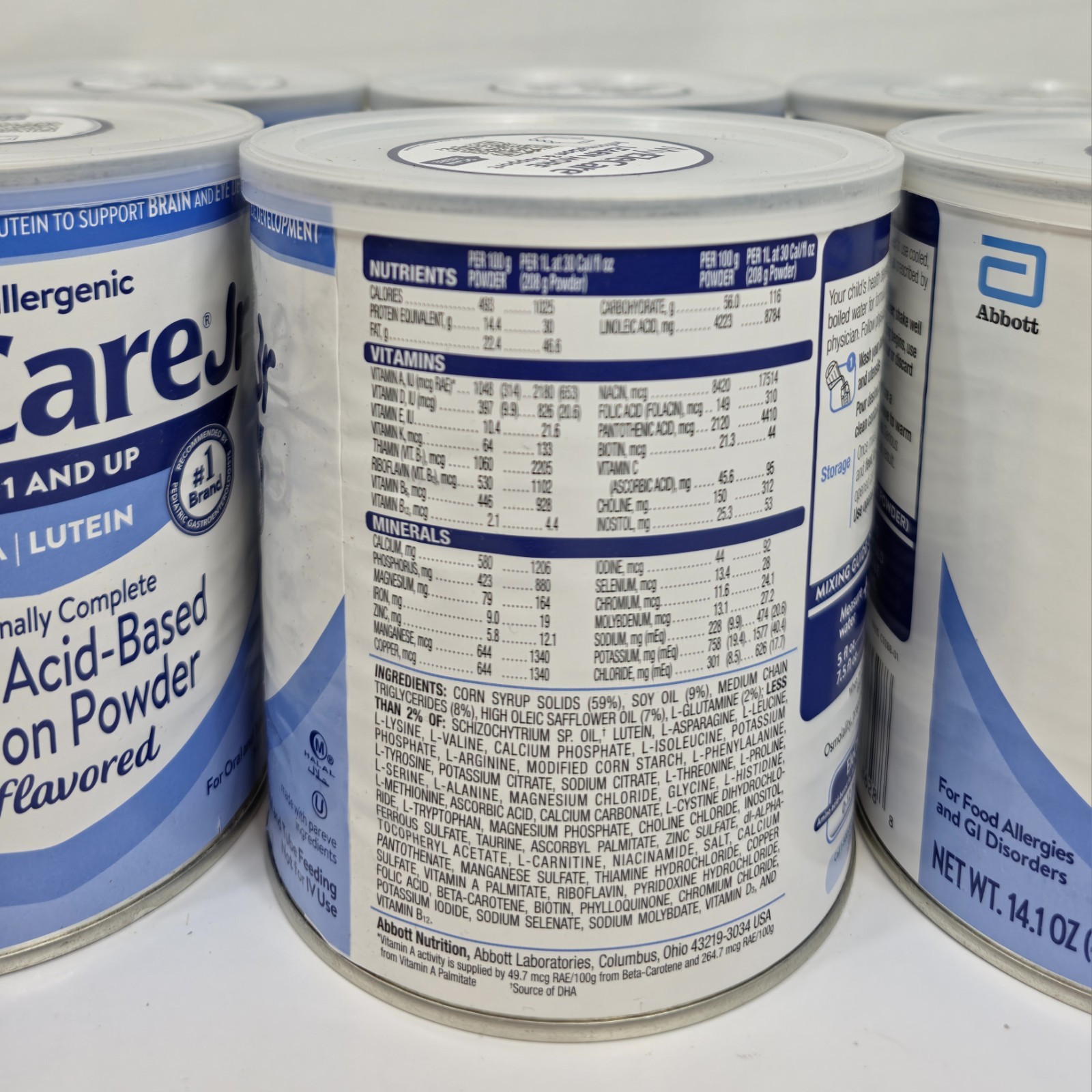 Abbott EleCare Jr Unflavored Amino Acid Nutrition Powder 14.1oz 6 Pack 09/2026