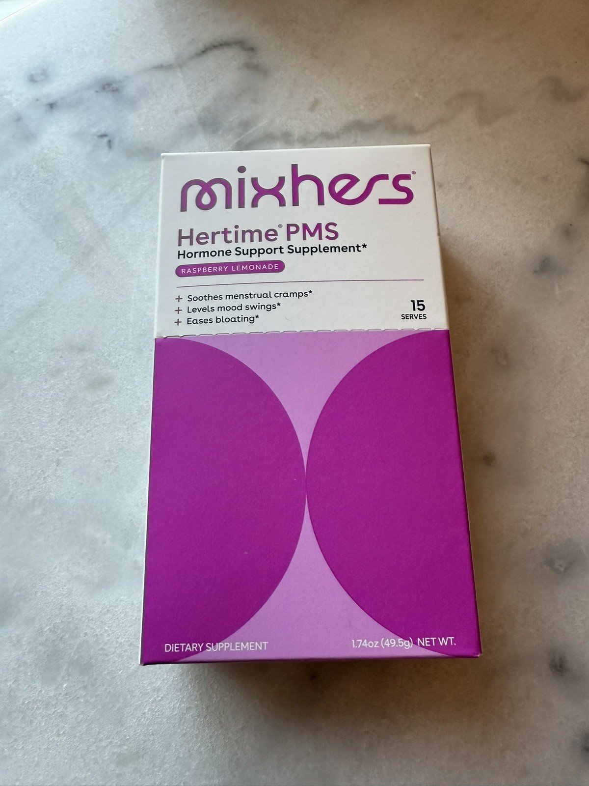 Mixhers Hertime PMS Hormone Support Supplement 15 Servings. BB:1/26 raspberry