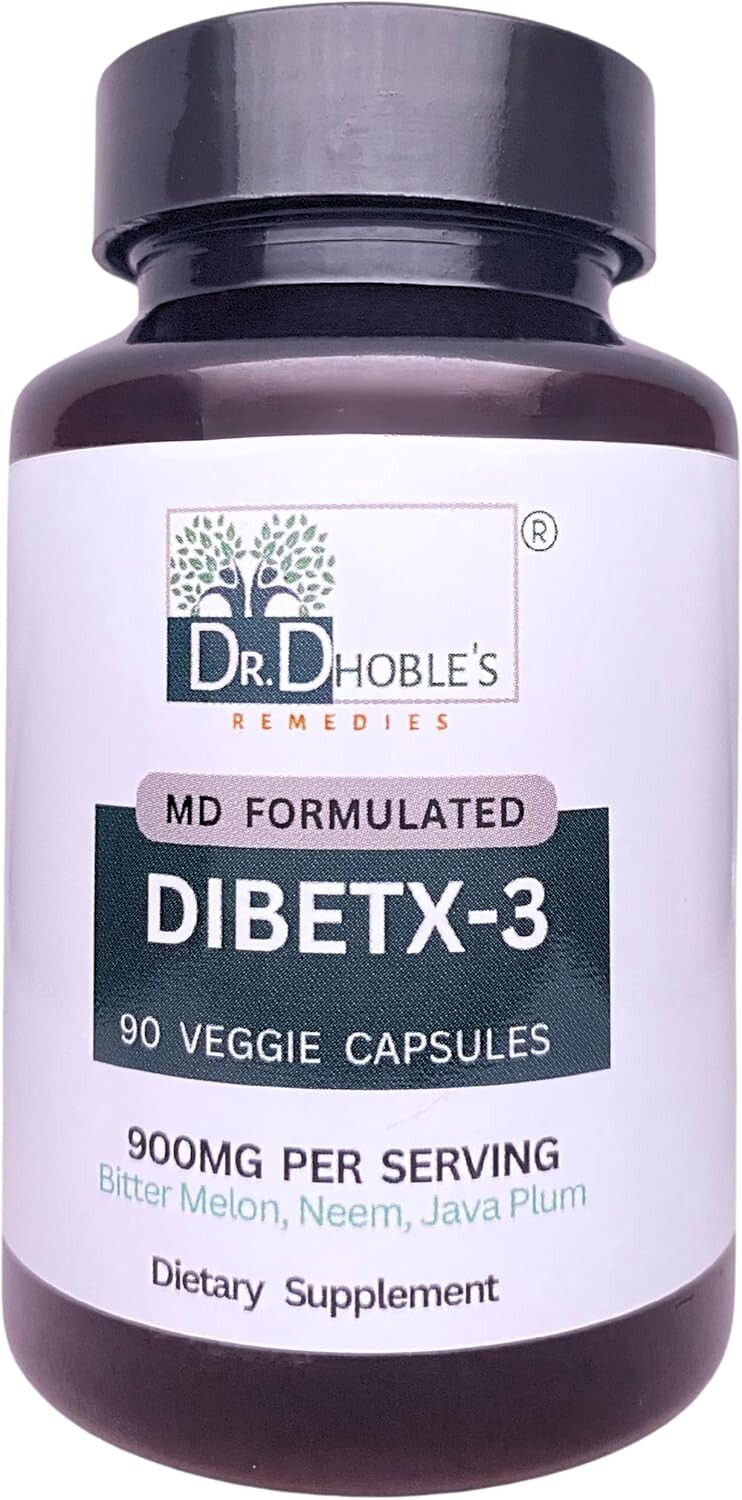 Dibetx-3 – MD Formulated Advanced Blood Sugar Support Supplement, Vegan, 90 Caps