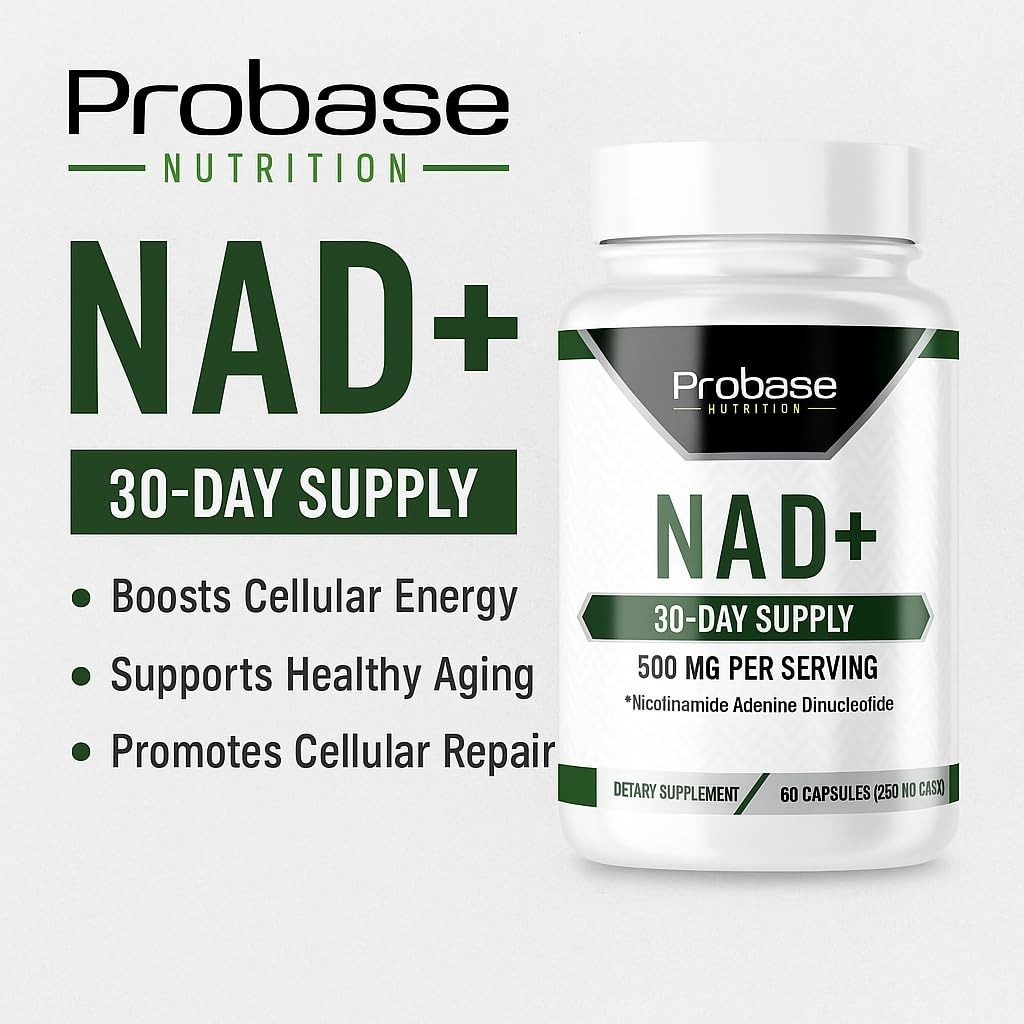 Probase Nutrition NAD Supplement 500mg High Potency 30 Day Supply NAD Maximizer