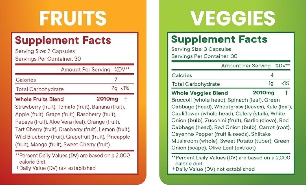 Superfood MD Nature’s Fruits + Nature’s Veggies Vegan Non-GMO 90 Capsules (2)