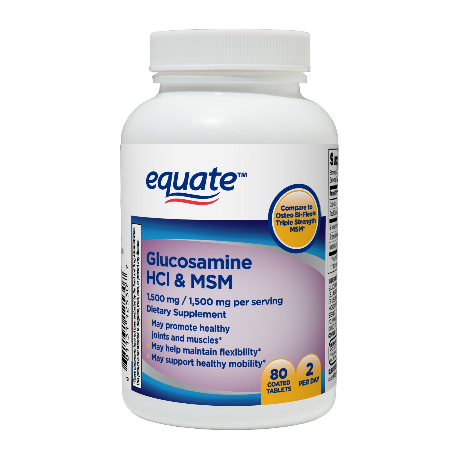 Equate Calcium Citrate + D3 Coated Tablets, 180 Count Bone & Joint Health Bone.+