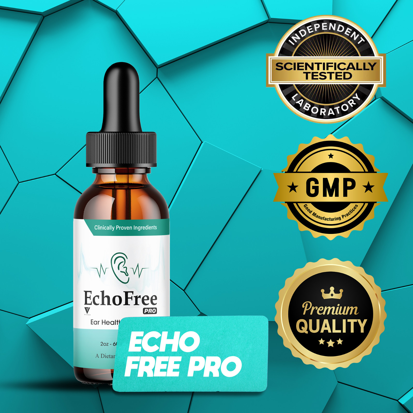 EchoFree Pro Liquid Drops, Echo Free Advanced Tinnitus Support (2oz)