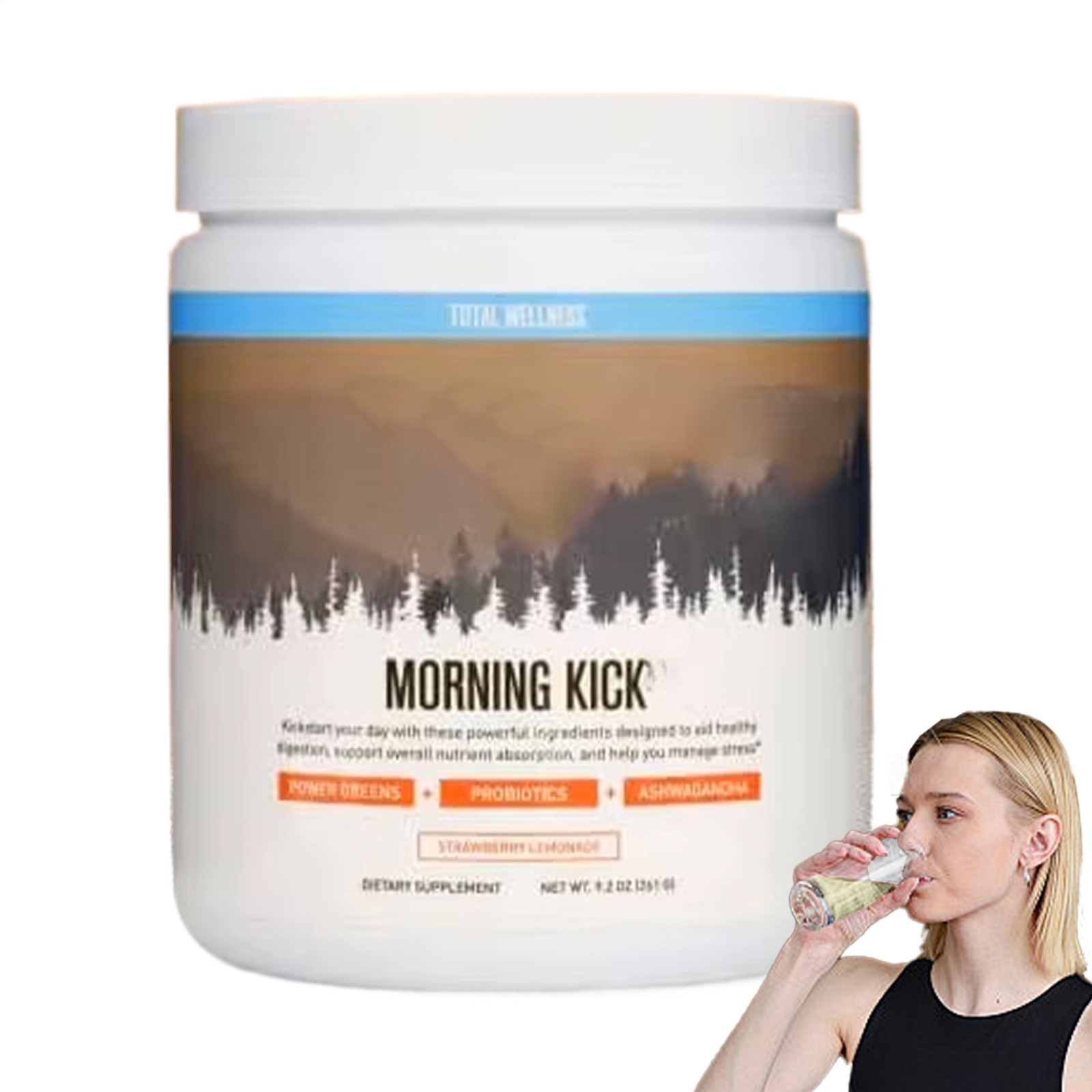 By Norris Chuck Morning Kick, Greens Superfood Powder Supplement With Ashwaganda