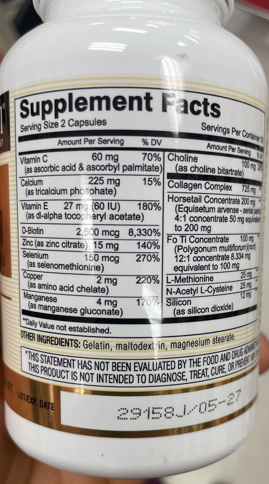 Mason Natural Ultra Collagen + Horsetail for Hair Skin Nails, 100 Capsules, GF