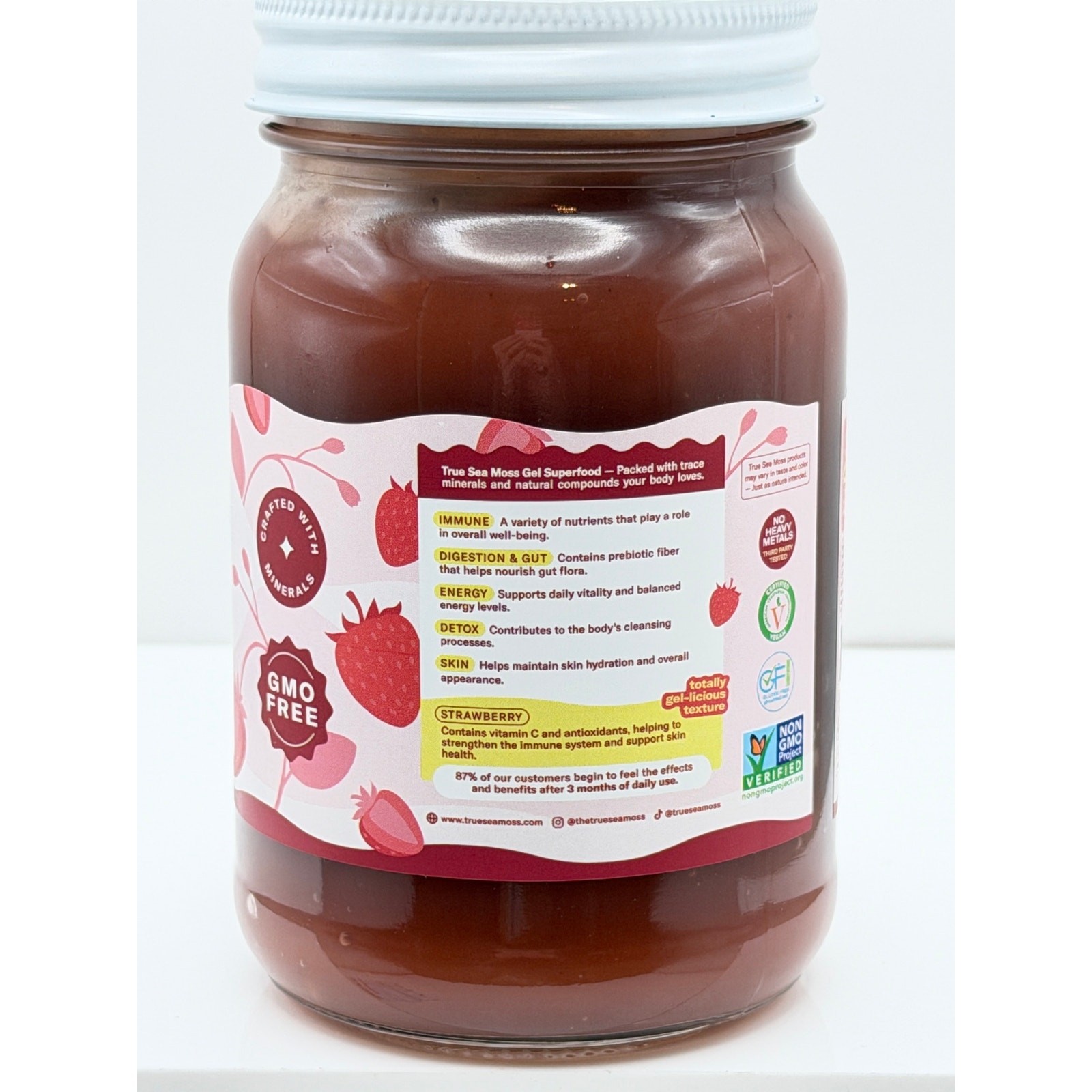 True Sea Moss Gel Superfood Strawberry 16 fl oz New & Sealed Energy & Immunity