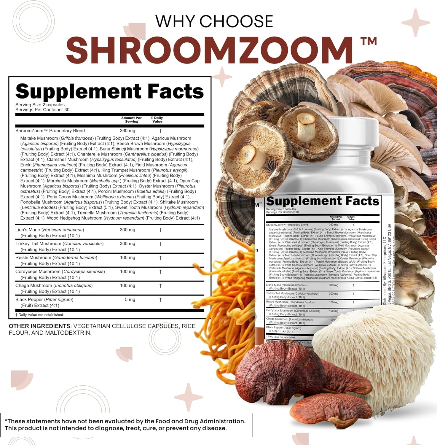 Lion Mane Mushroom Complex 20 In 1 Mushroom Supplement