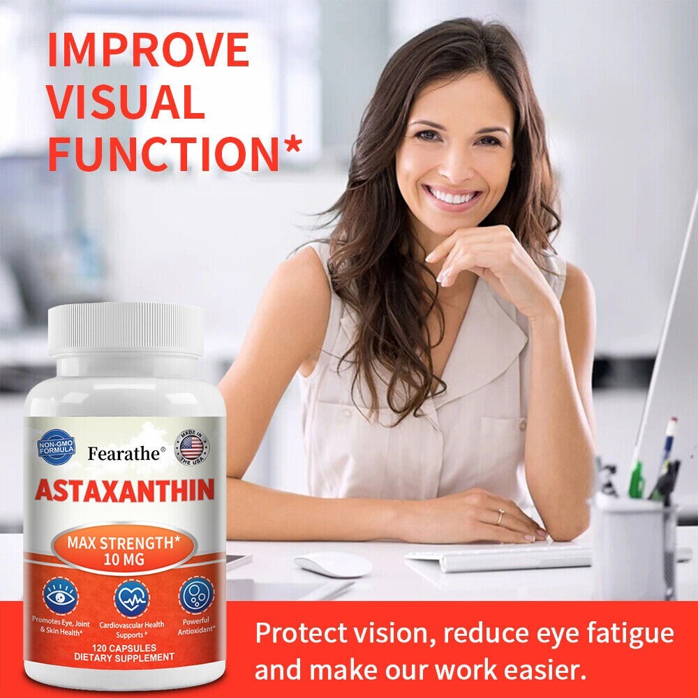Astaxanthin 10mg – Supports Skin, Eye, Joint and Heart Health, Enhance Immunity